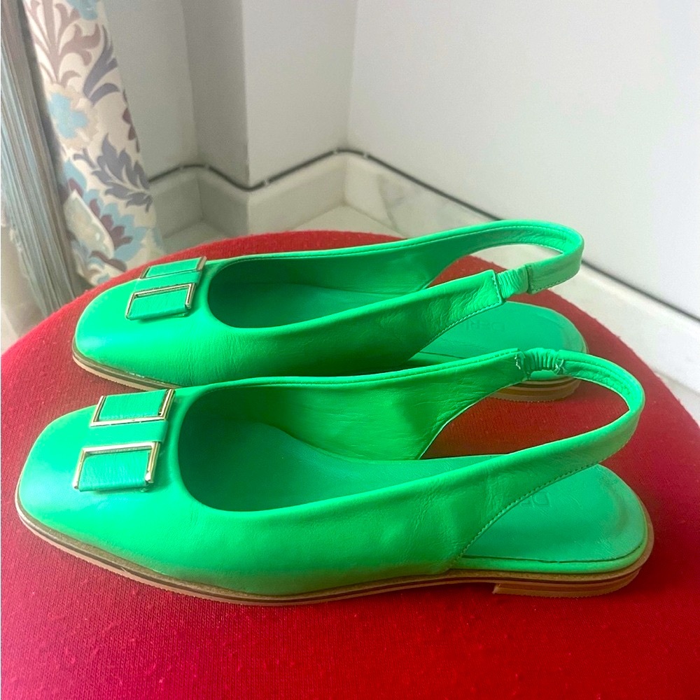 Green Slingback Women Shoes size 40